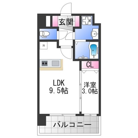 ＪＲ俊徳道駅 徒歩1分 1階の物件間取画像